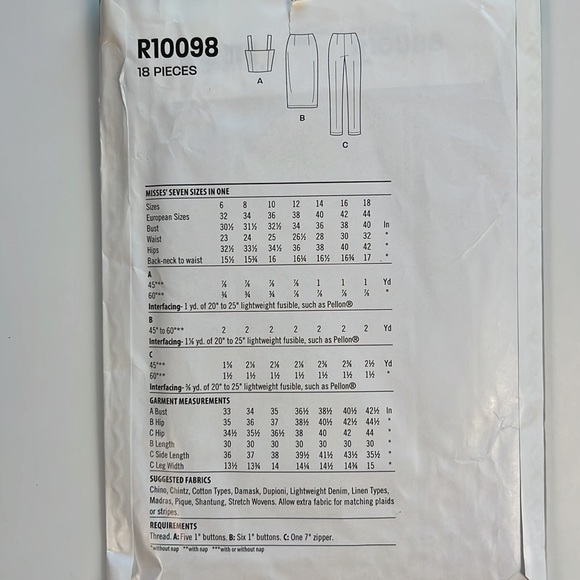 Lot of 7 NEW LOOK Sewing Patterns R10281 R10087 R10098 R10535 R10283 H0170 N6072 - Picture 10 of 16